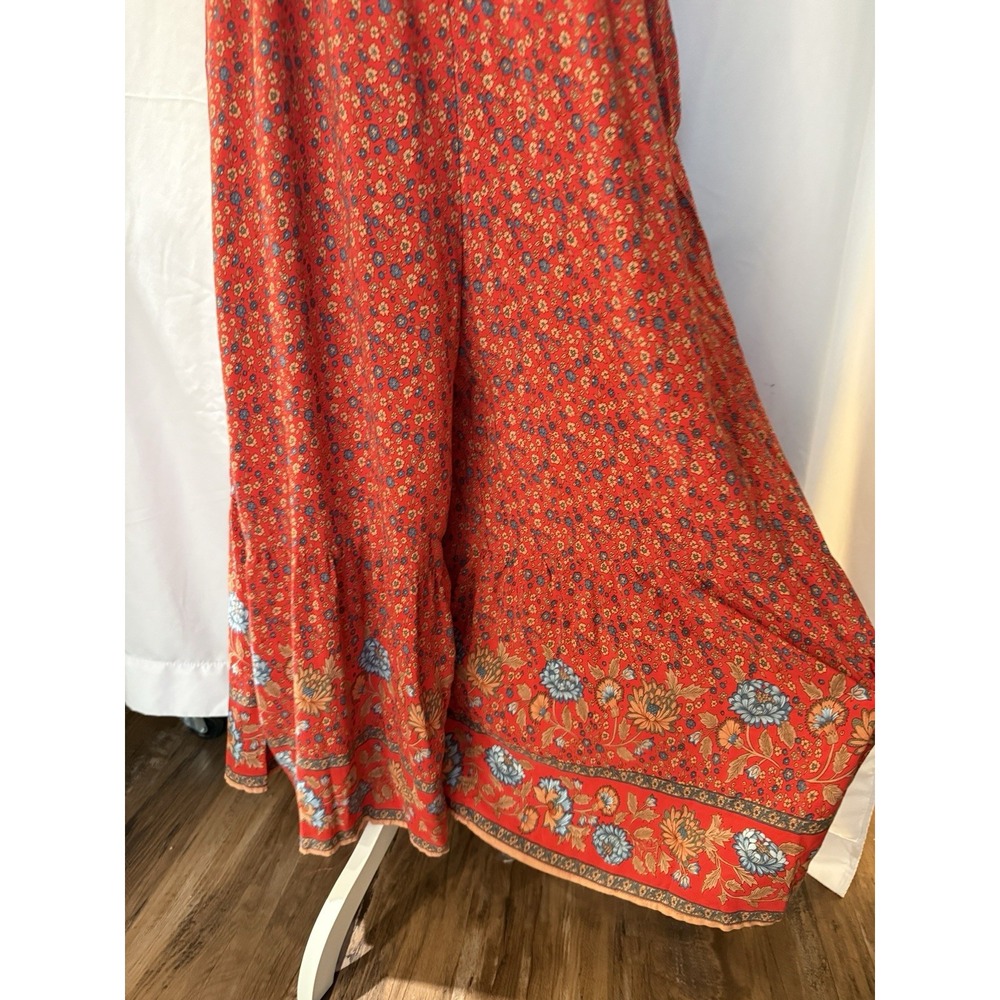 Natural Life Wide Leg Tiered Floral Romper Size S Oversized Pockets Sleeveless - Picture 3 of 15